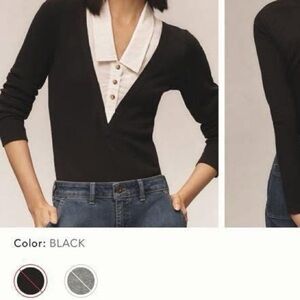 Black Women's Sweater (leotard) by ANTHROPOLOGIE